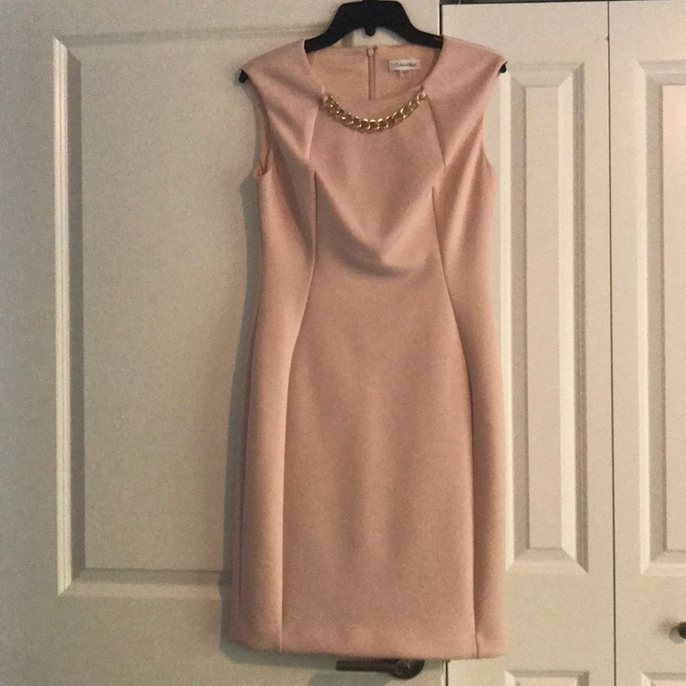 NEW Calvin Klein pink dress chain size 8 midi